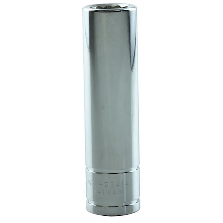 K-Tool International 3/8" Drive, 7/16" SAE Socket, 12 Points, Deep 12Pt, 7/16", 3/8"Dr KTI-22414